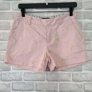 Jones & CO Pink Pineapples Embroidered Booty Shorts 2 Beach Summer Flirty